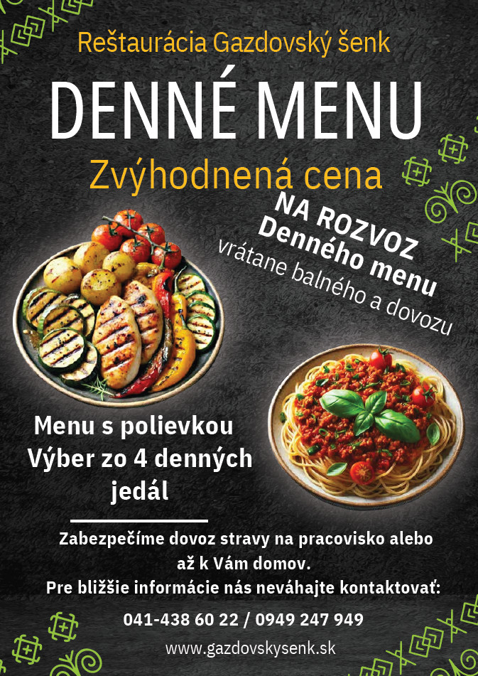 rozvoz menu gazdovsky senk