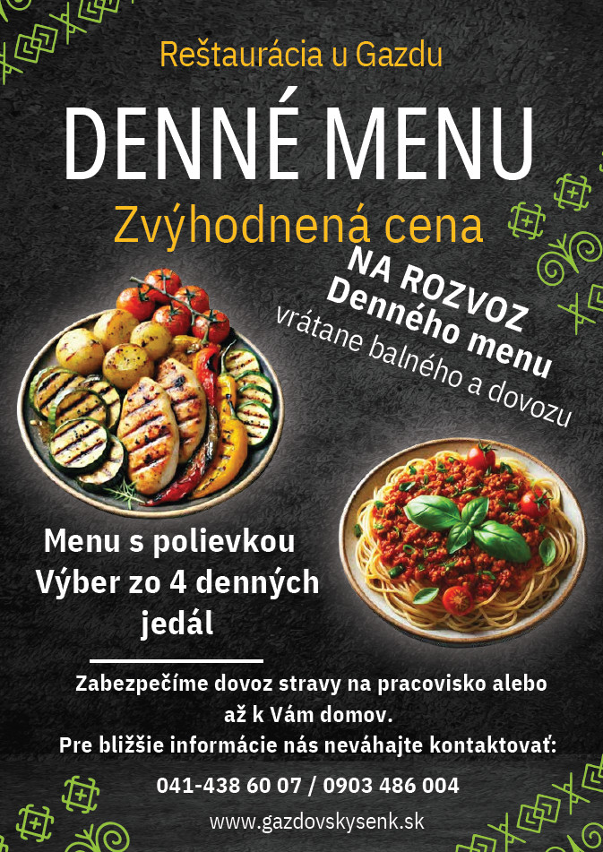 rozvoz menu u gazdu